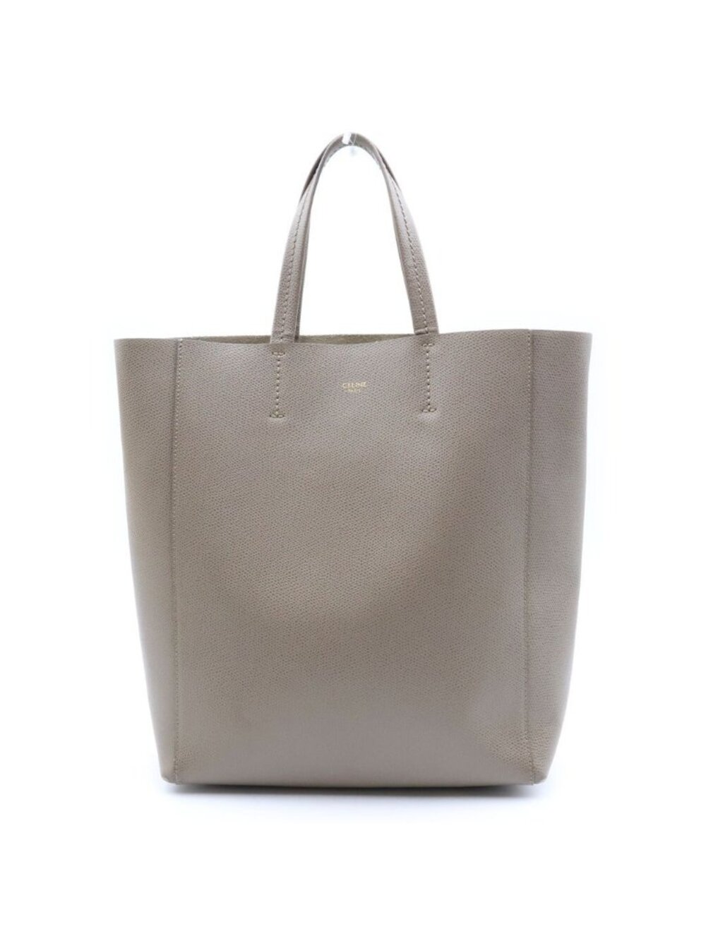 Celine Vertical Cabas Small Tote Bag Beige Leather